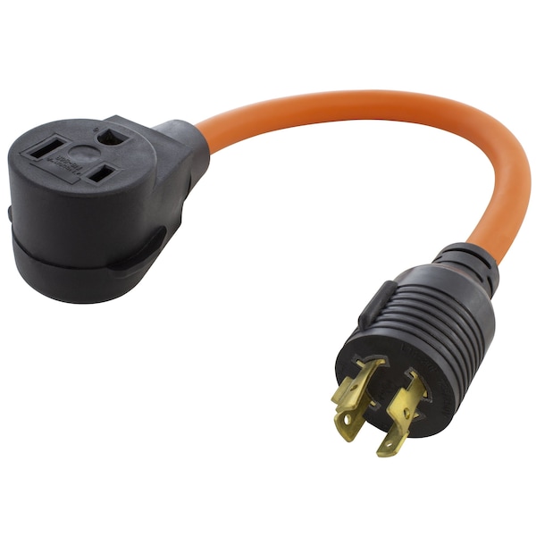 Ac Works Plug Adapter, STW, 6-50R, L14-20P, 6-50P, L14-20P, 1.5 ft., Orange WDL1420650-018 - main